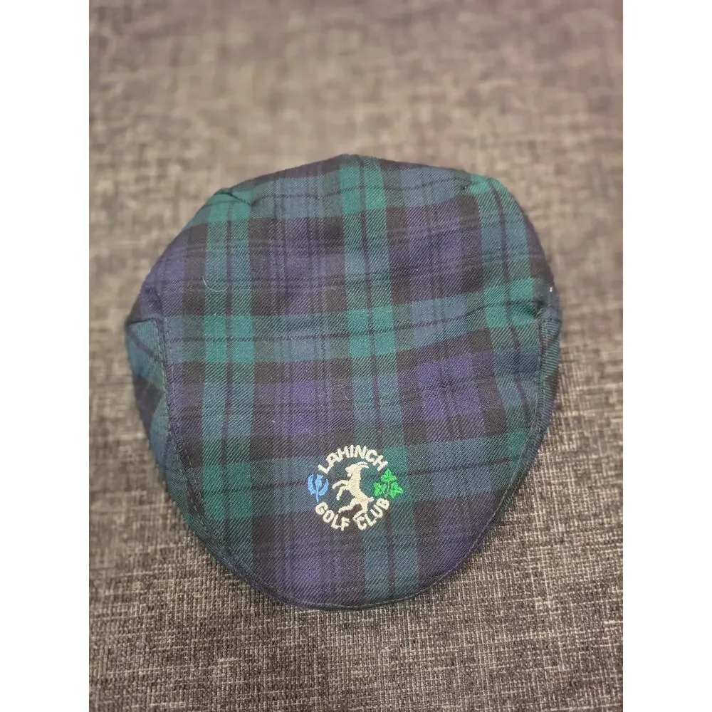 Vintage Shandon Lahinch Golf Club Ireland Flat Cap Plaid Wool Robert McCavery L